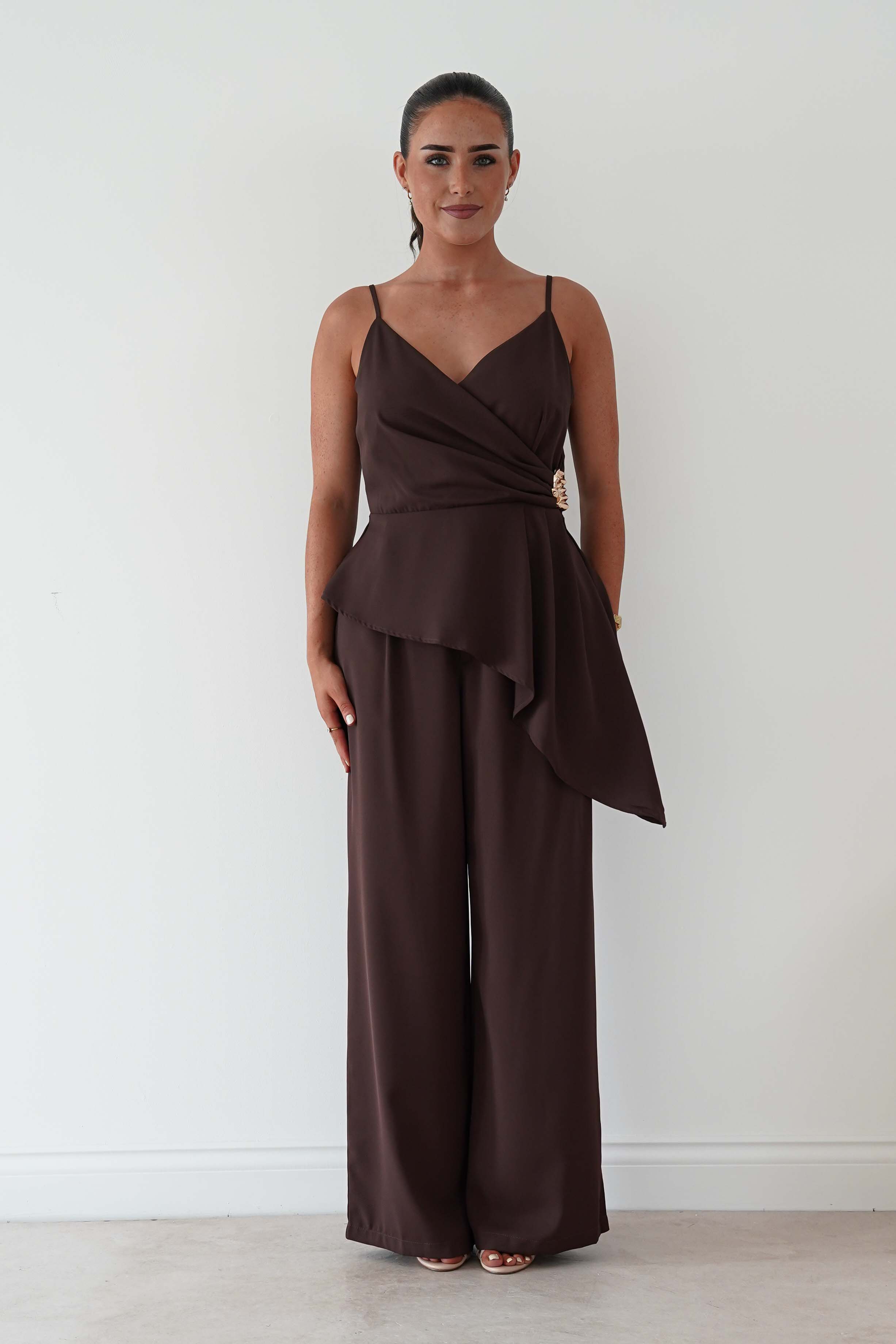Oh Hello Clothing Women > Clothing > Dresses Bridget Asymmetric Co-Ord Set | Brown