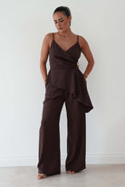 Oh Hello Clothing Women > Clothing > Dresses Bridget Asymmetric Co-Ord Set | Brown