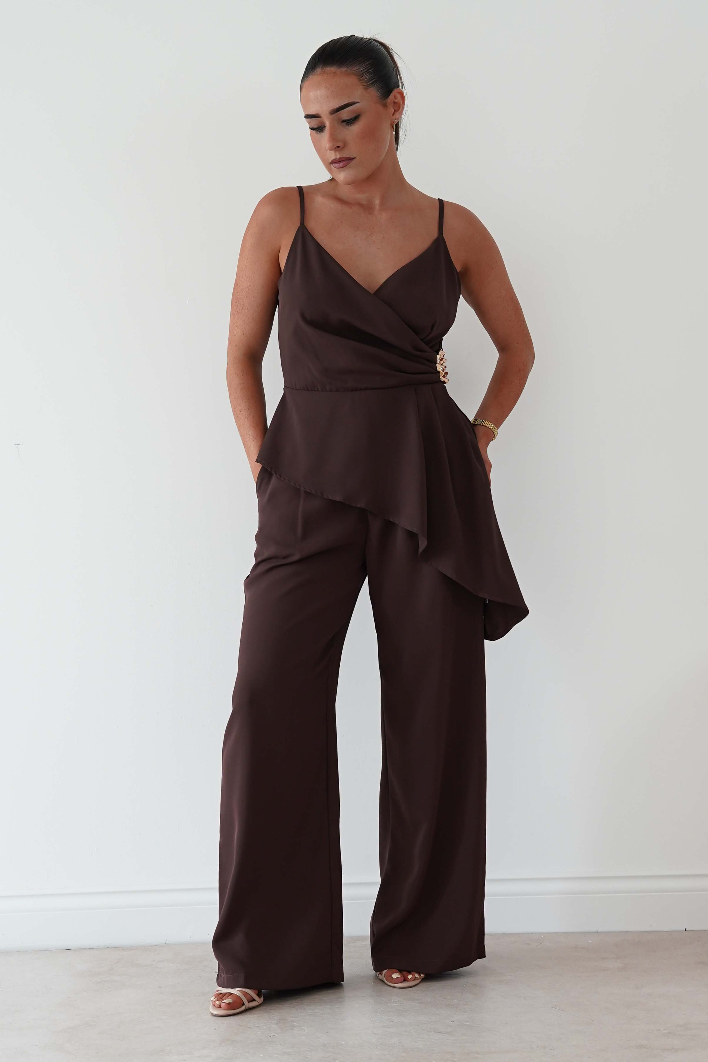 Oh Hello Clothing Women > Clothing > Dresses Bridget Asymmetric Co-Ord Set | Brown