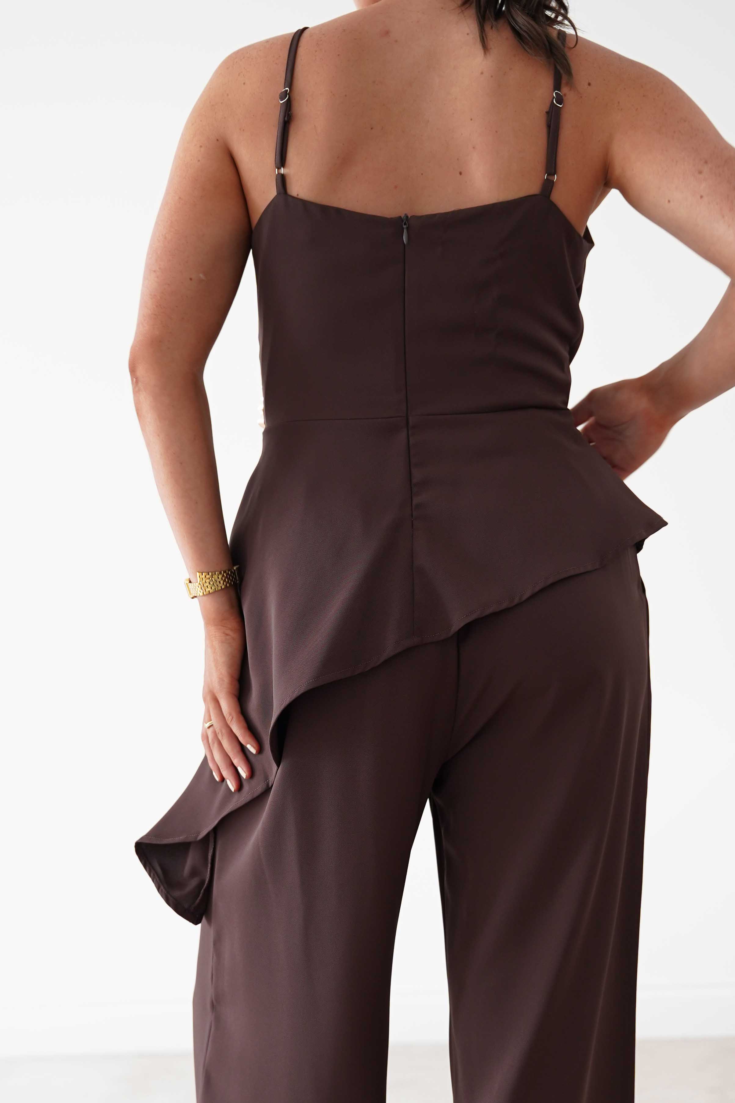 Oh Hello Clothing Women > Clothing > Dresses Bridget Asymmetric Co-Ord Set | Brown