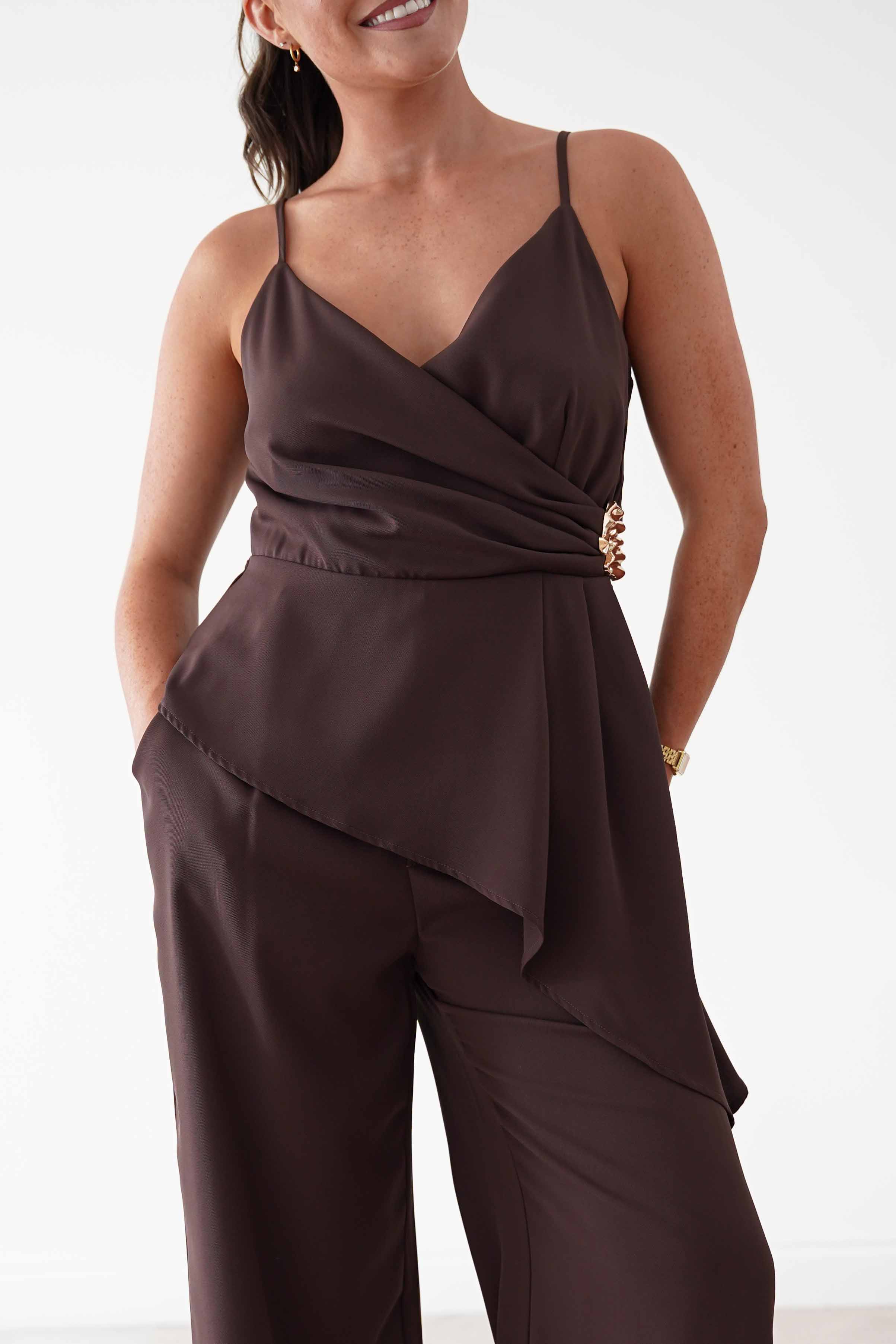 Oh Hello Clothing Women > Clothing > Dresses Bridget Asymmetric Co-Ord Set | Brown