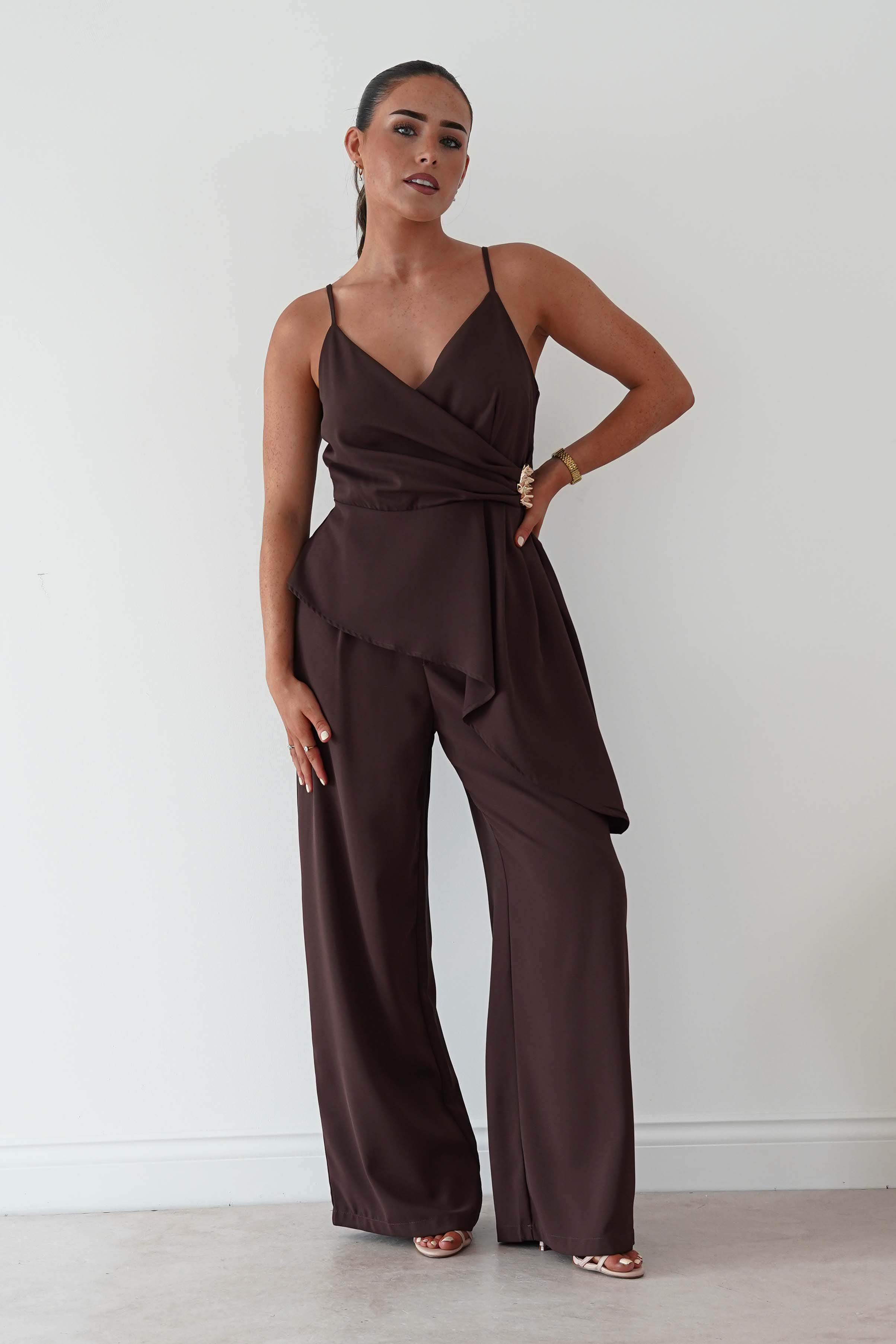 Oh Hello Clothing Women > Clothing > Dresses Bridget Asymmetric Co-Ord Set | Brown