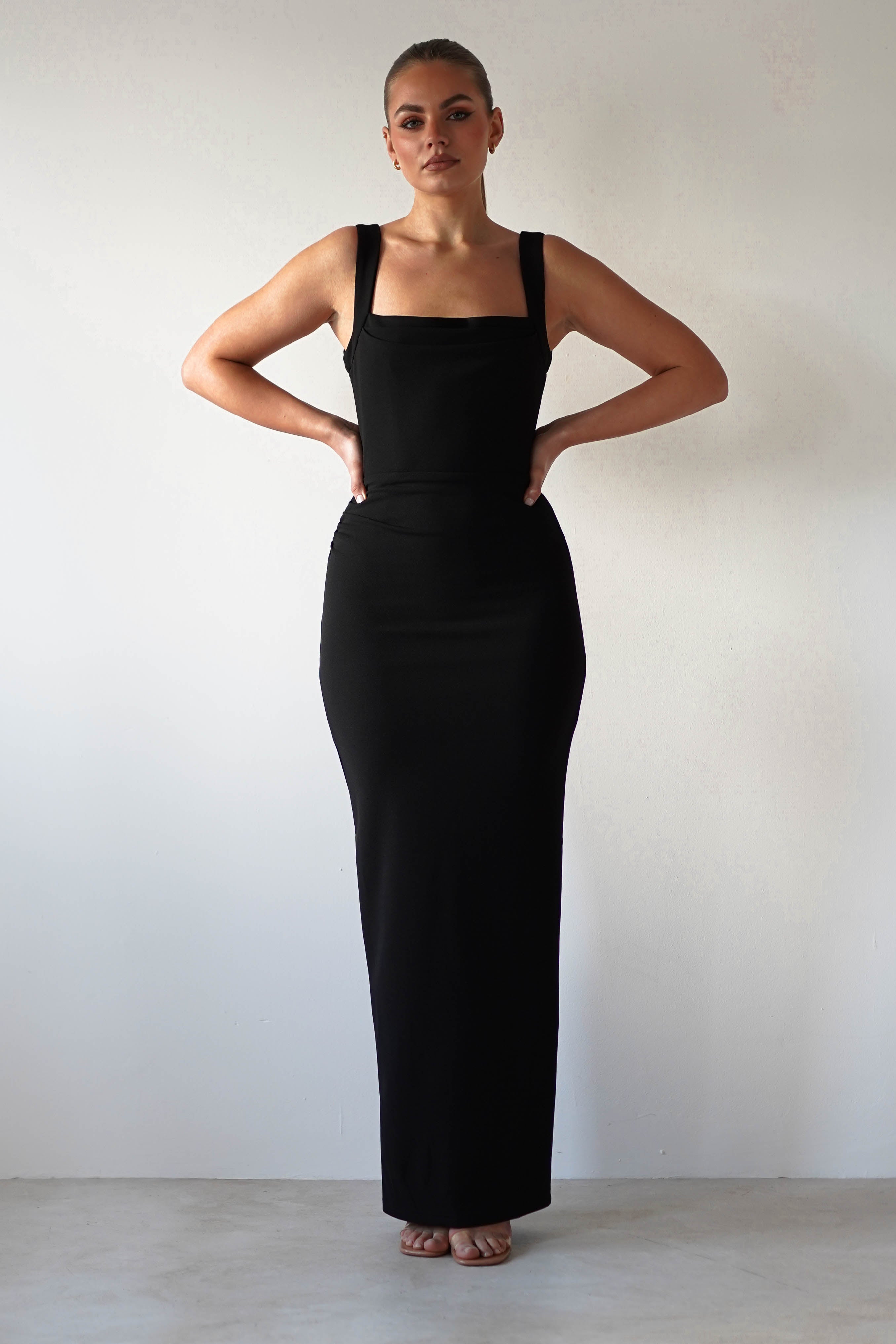 Brooke Square Neck Maxi Dress Black | Wedding Guest Dress | Square Neck | Maxi | Oh Hello Clothing