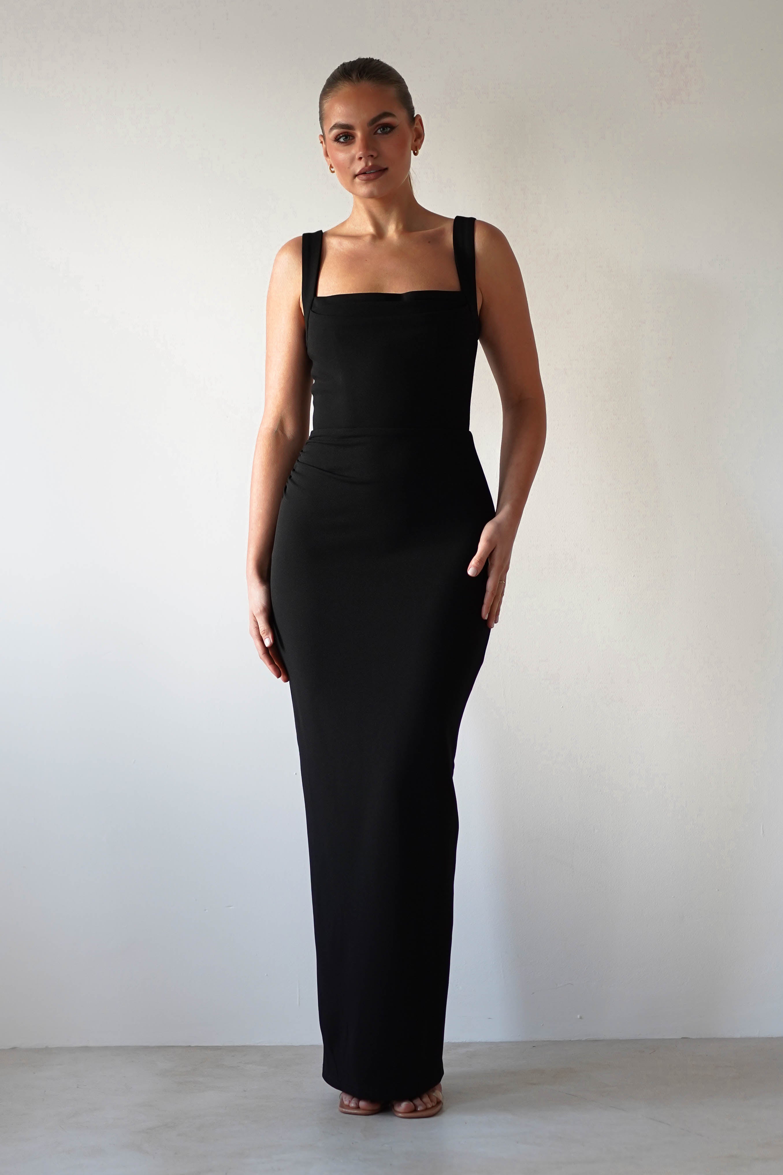 Brooke Square Neck Maxi Dress Black | Wedding Guest Dress | Square Neck | Maxi | Oh Hello Clothing