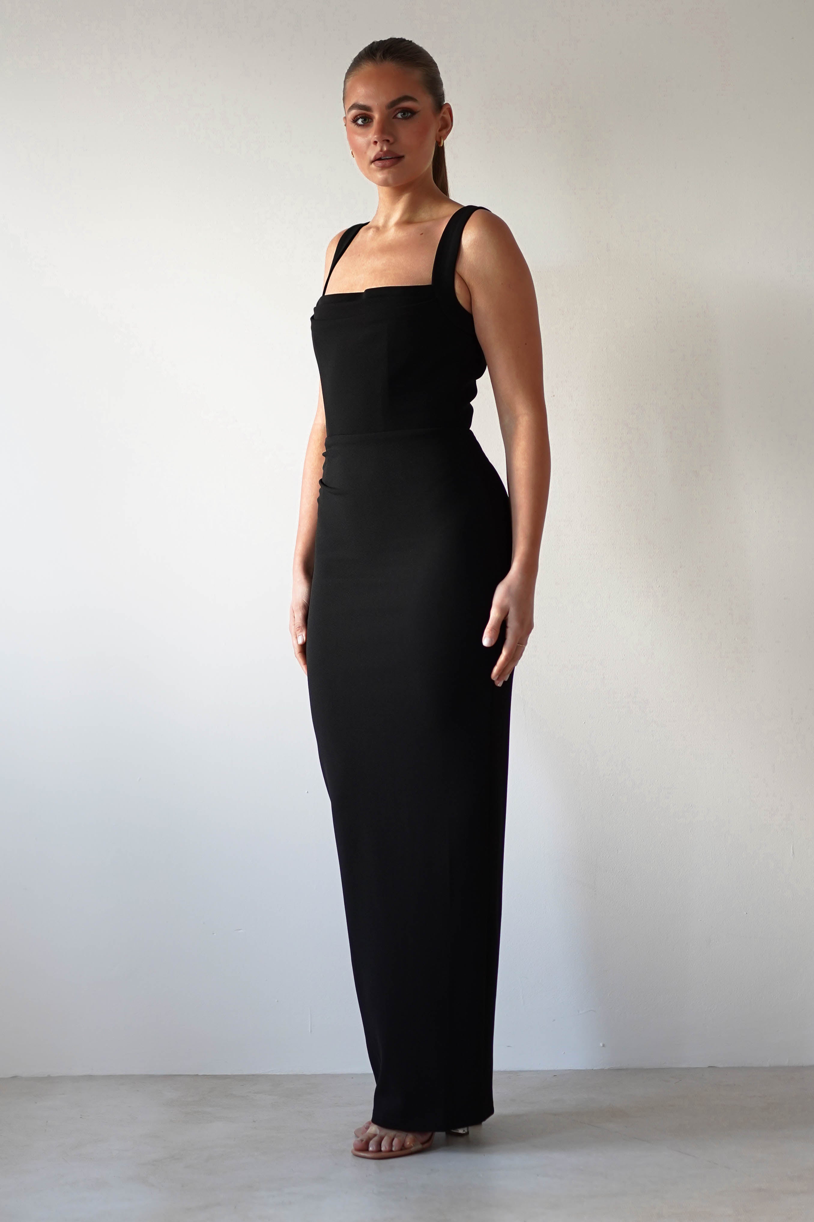 Brooke Square Neck Maxi Dress Black | Wedding Guest Dress | Square Neck | Maxi | Oh Hello Clothing