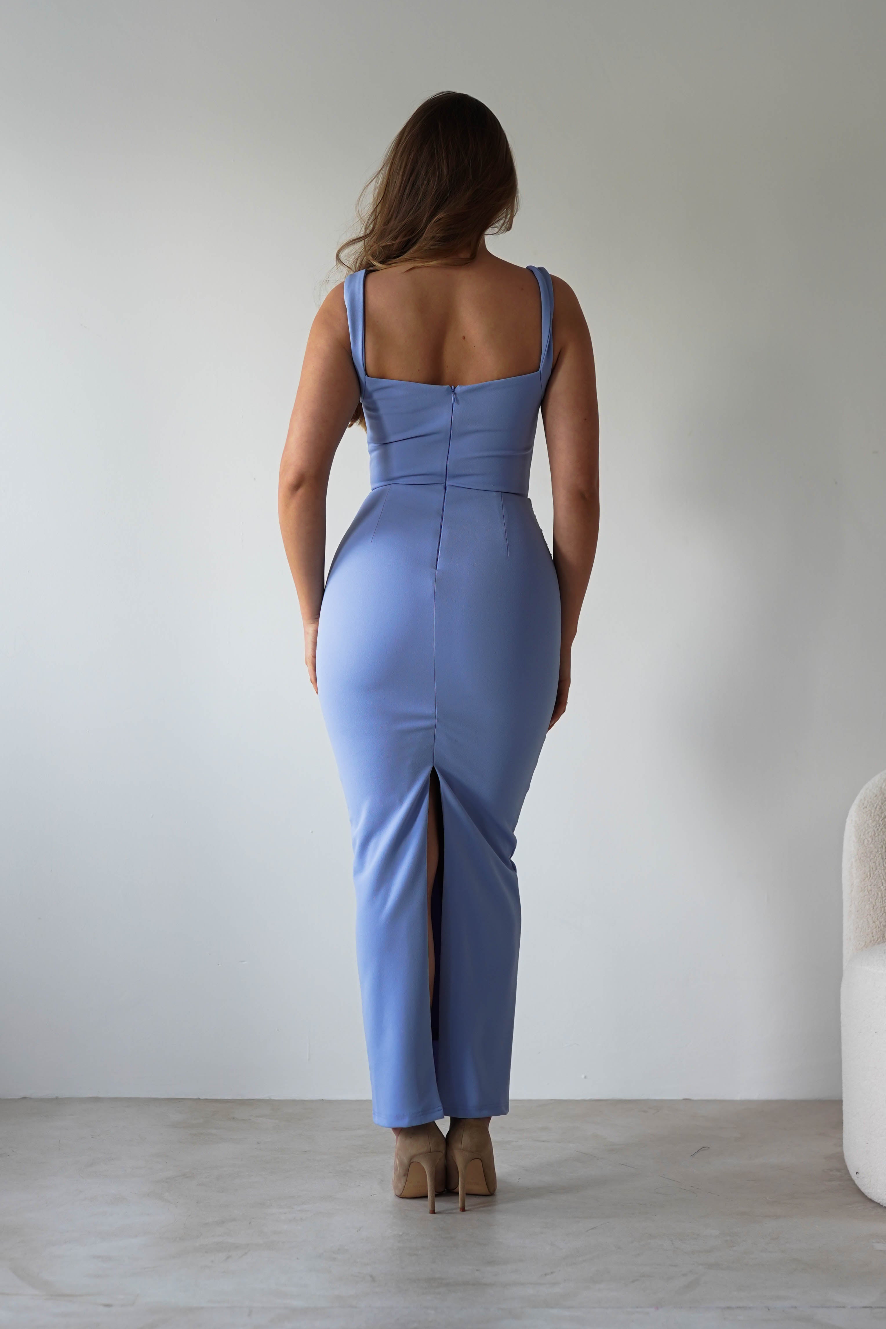 Brooke Square Neck Maxi Dress Blue | Wedding Guest Dress | Square Neck | Maxi | Oh Hello Clothing