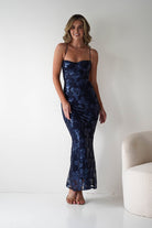 Calle Bodycon Sequin Maxi Dress | Navy| Party | Formal Dress | Oh Hello Clothing