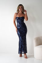 Calle Bodycon Sequin Maxi Dress | Navy| Party | Formal Dress | Oh Hello Clothing