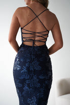 Calle Bodycon Sequin Maxi Dress | Navy| Party | Formal Dress | Oh Hello Clothing