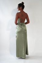 Julianne Corset Satin Gown | Sage | Debs & Prom | Formal Gown | Oh Hello Clothing