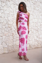 Calypso Floral Bodycon Maxi Dress Pink | Wedding Guest Dress | Bodycon | Maxi | Oh Hello Clothing