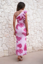 Calypso Floral Bodycon Maxi Dress Pink | Wedding Guest Dress | Bodycon | Maxi | Oh Hello Clothing