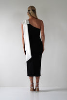 Camella Bodycon Bow Detail Midi Dress Black | Wedding Guest Dress | Bodycon | Midi | Oh Hello Clothing