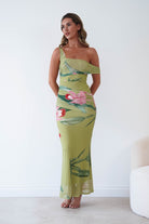 Oh Hello Clothing Women > Clothing > Dresses Cancun Floral Print Mesh Maxi Dress | Green