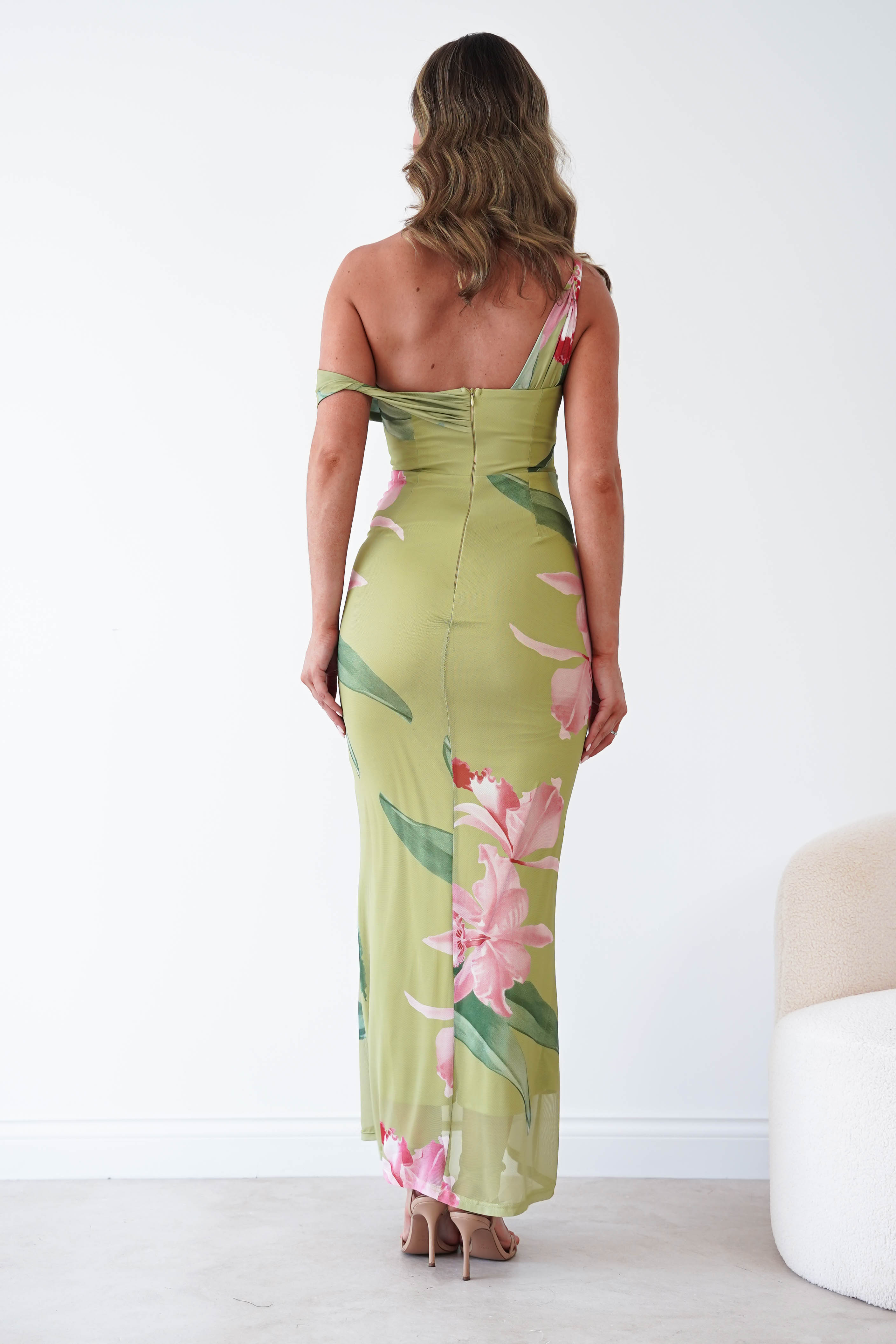 Oh Hello Clothing Women > Clothing > Dresses Cancun Floral Print Mesh Maxi Dress | Green