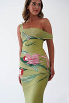 Oh Hello Clothing Women > Clothing > Dresses Cancun Floral Print Mesh Maxi Dress | Green