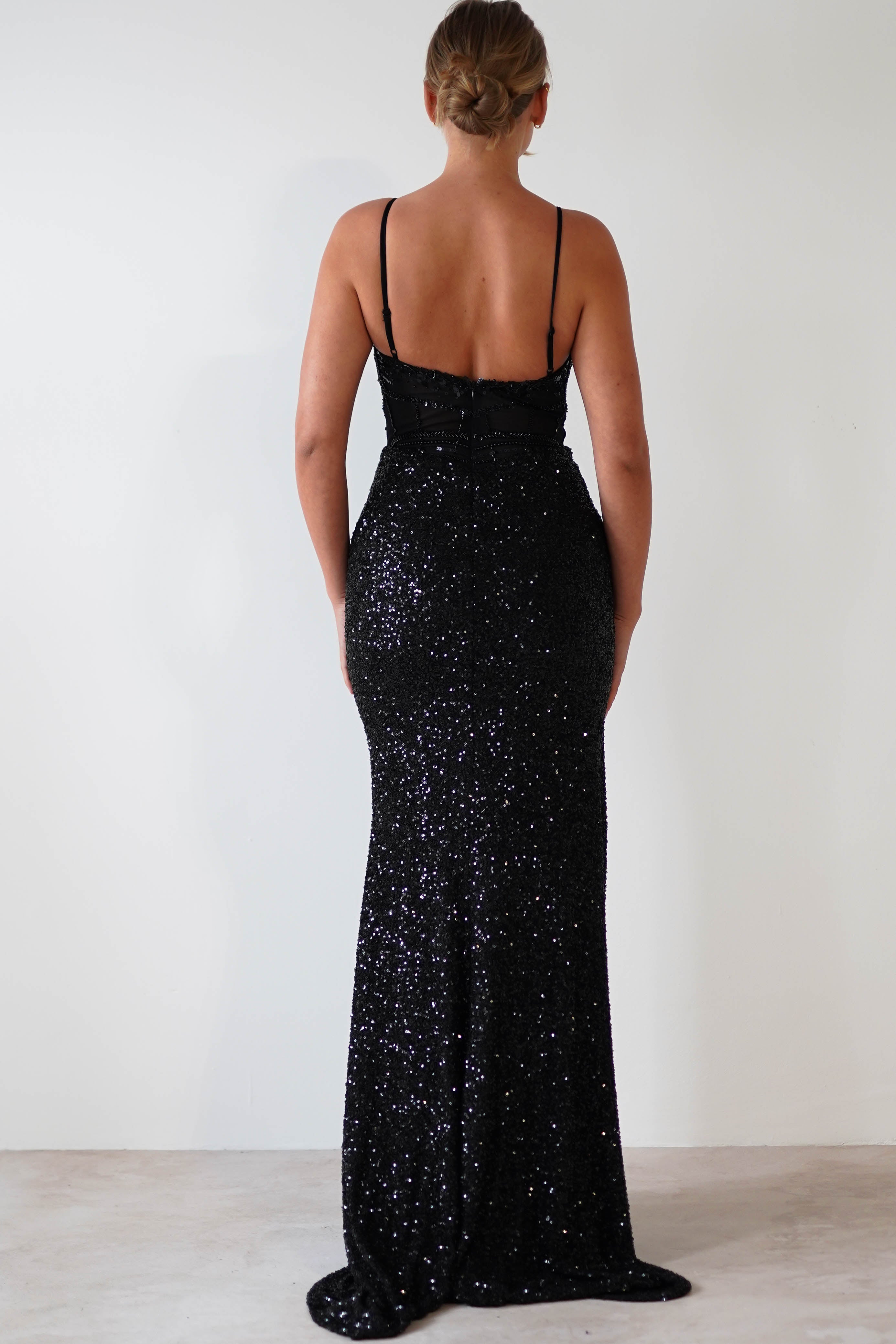 Candyce Sequin Mermaid Gown | Black | Debs & Prom | Formal Gown | Oh Hello Clothing