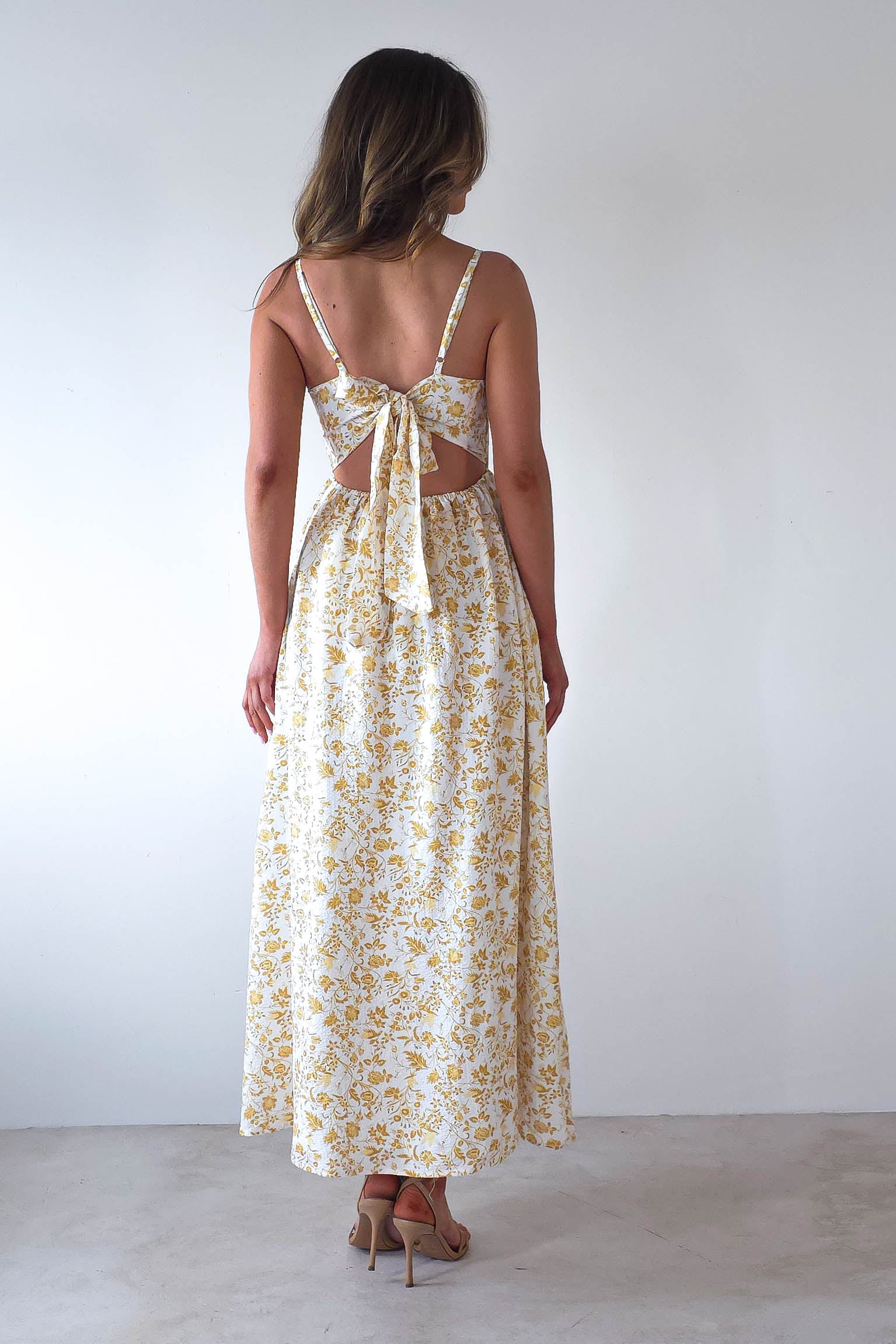 Carolyn Floral Print Maxi Dress Yellow Print | Wedding Guest Dress | Maxi | Oh Hello Clothing