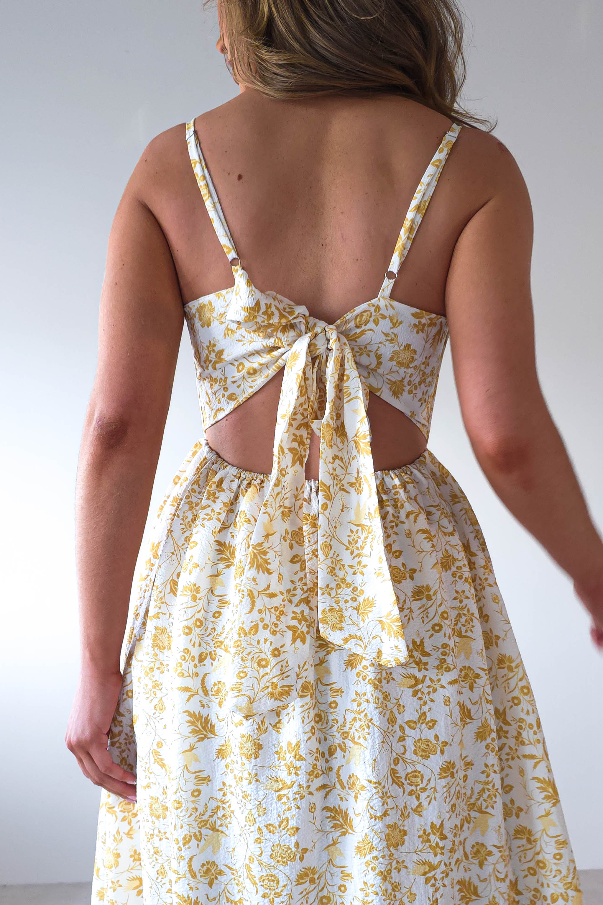 Carolyn Floral Print Maxi Dress Yellow Print | Wedding Guest Dress | Maxi | Oh Hello Clothing