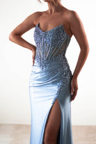 Caspian Embellished Bodycon Gown | Dusty Blue | Debs & Prom | Formal Gown | Oh Hello Clothing