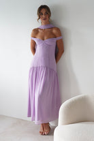 Cassandra Chiffon Skater Maxi Dress Lilac | Wedding Guest Dress | Maxi | Skater | Oh Hello Clothing