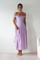 Cassandra Chiffon Skater Maxi Dress Lilac | Wedding Guest Dress | Maxi | Skater | Oh Hello Clothing
