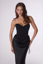 Oh Hello Clothing Dresses > Prom Dresses Cassie Strapless Corset Maxi Dress | Black