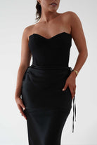 Oh Hello Clothing Dresses > Prom Dresses Cassie Strapless Corset Maxi Dress | Black