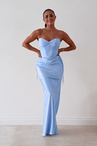 Oh Hello Clothing Dresses > Prom Dresses Cassie Strapless Corset Maxi Dress | Blue
