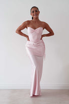 Oh Hello Clothing Dresses > Prom Dresses Cassie Strapless Corset Maxi Dress | Pink