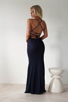 Cataleya Rhinestone Bodycon Gown | Navy | Debs & Prom | Formal Gown | Oh Hello Clothing