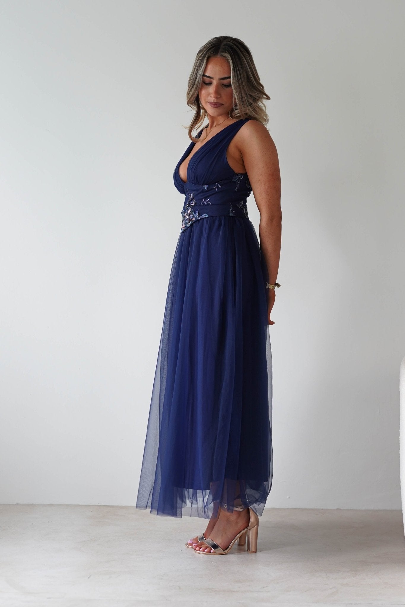 Cecilia Tulle Maxi Dress Navy | Wedding Guest Dress | Maxi | Oh Hello Clothing