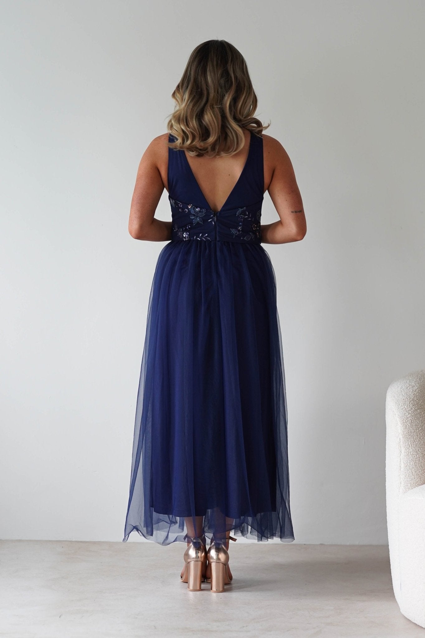 Cecilia Tulle Maxi Dress Navy | Wedding Guest Dress | Maxi | Oh Hello Clothing