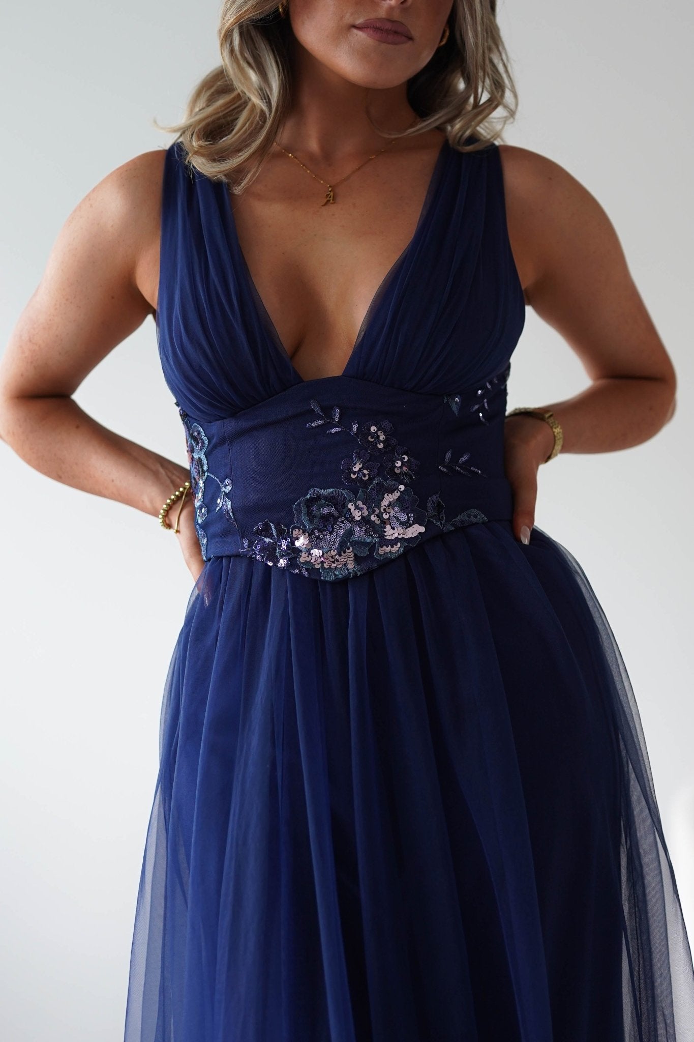 Cecilia Tulle Maxi Dress Navy | Wedding Guest Dress | Maxi | Oh Hello Clothing