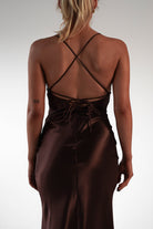 Celinee Satin Maxi Gown | Brown | Debs & Prom | Formal Gown | Oh Hello Clothing