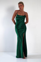 Celinee Satin Maxi Gown | Emerald Green | Debs & Prom | Formal Gown | Oh Hello Clothing
