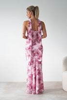 Charlene Floral Chiffon Maxi Dress Pink Print | Wedding Guest Dress | Maxi | Chiffon | Oh Hello Clothing