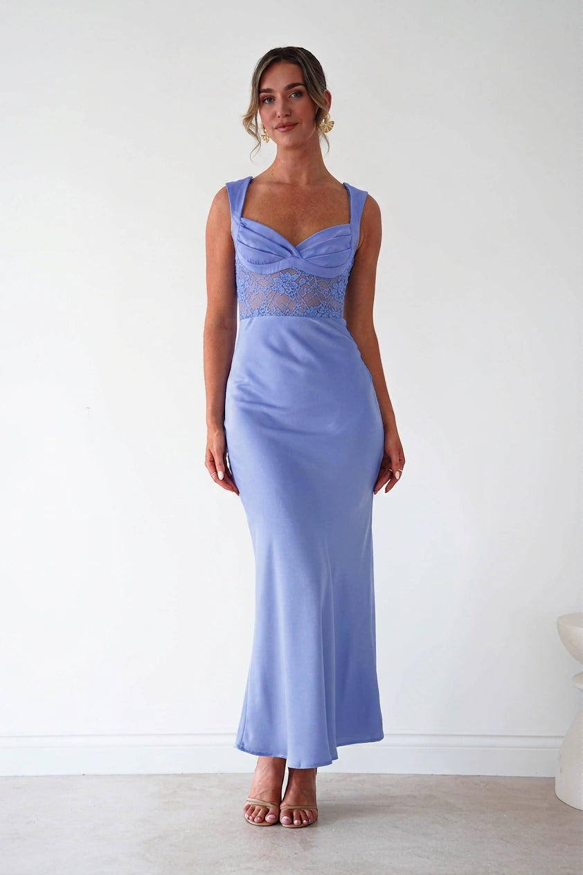 Oh Hello Clothing Women > Clothing > Dresses Cleo Lace Detail Maxi Dress | Blue