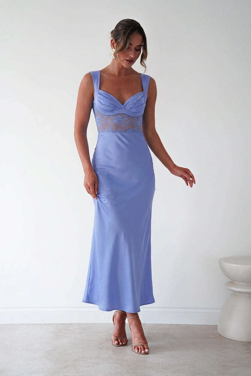 Oh Hello Clothing Women > Clothing > Dresses Cleo Lace Detail Maxi Dress | Blue