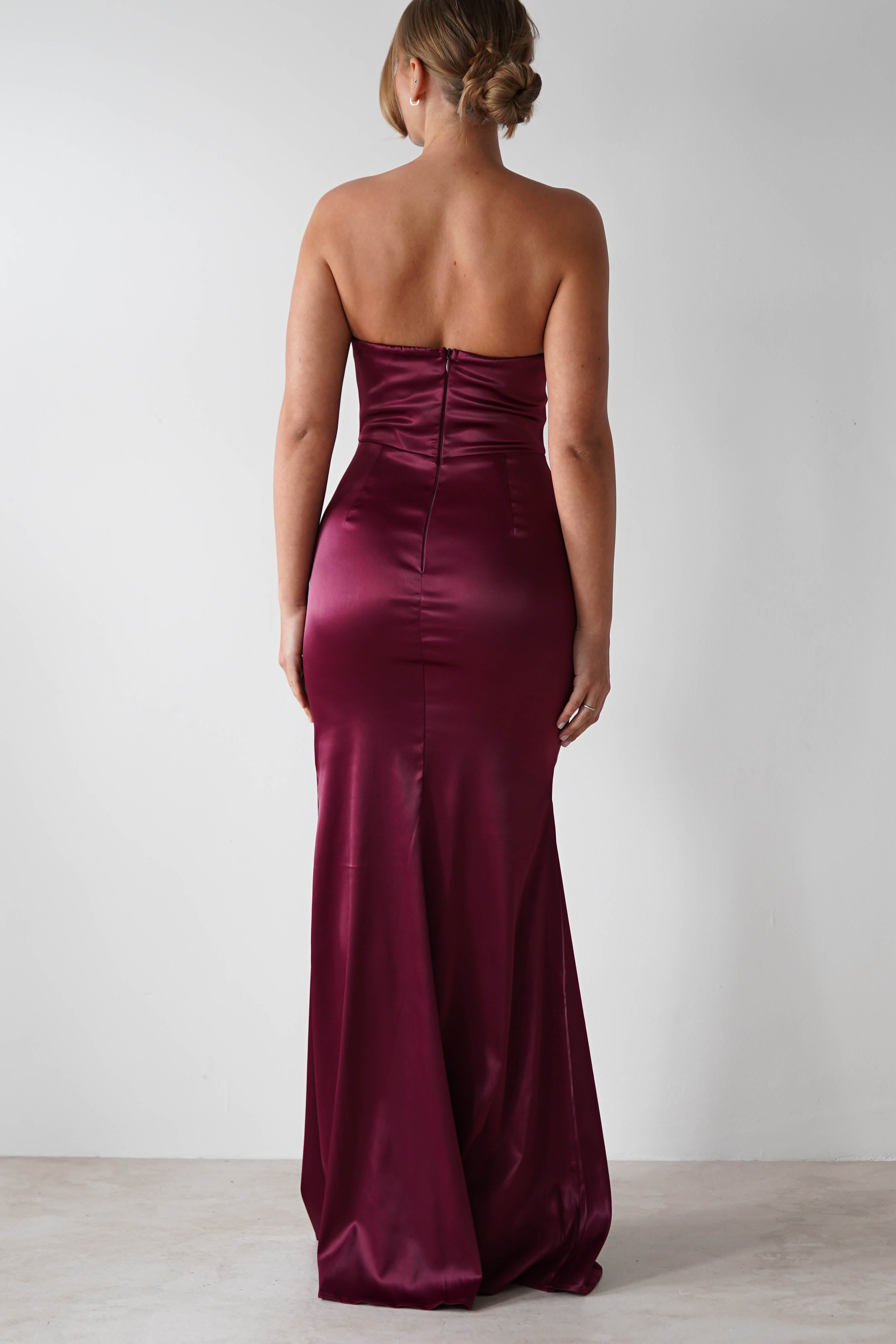 Clydee Soft Corset Maxi Gown | Burgundy | Oh Hello Clothing