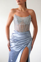 Crystal Bodycon Embellished Gown | Blue | Debs & Prom | Formal Gown | Oh Hello Clothing
