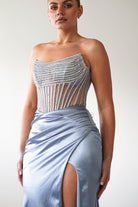 Crystal Bodycon Embellished Gown | Blue | Debs & Prom | Formal Gown | Oh Hello Clothing