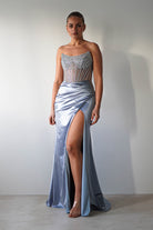 Crystal Bodycon Embellished Gown | Blue | Debs & Prom | Formal Gown | Oh Hello Clothing
