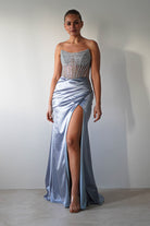 Crystal Bodycon Embellished Gown | Blue | Debs & Prom | Formal Gown | Oh Hello Clothing