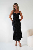 Dahlia Floral Jacquard Maxi Dress Black | Wedding Guest Dress | Maxi | Oh Hello Clothing