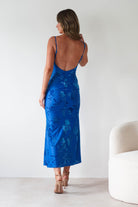 Dahlia Floral Jacquard Maxi Dress Royal Blue | Wedding Guest Dress | Maxi | Oh Hello Clothing