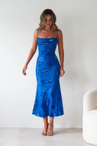 Dahlia Floral Jacquard Maxi Dress Royal Blue | Wedding Guest Dress | Maxi | Oh Hello Clothing