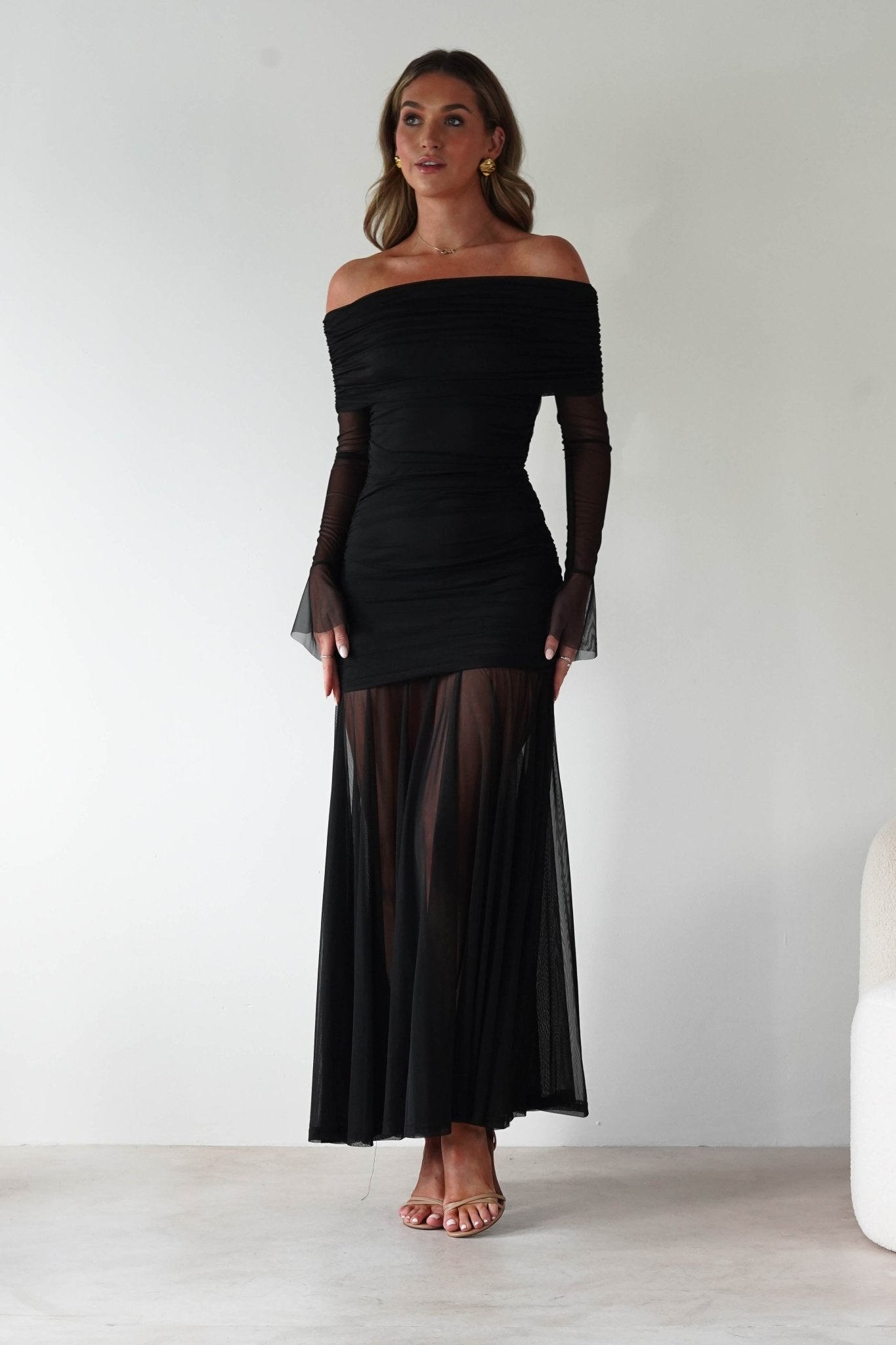 Dalton Mesh Maxi Dress Black | Wedding Guest Dress | Maxi | Mesh | Oh Hello Clothing