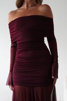 Dalton Mesh Maxi Dress Wine | Wedding Guest Dress | Maxi | Mesh | Oh Hello Clothing