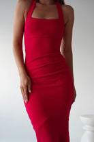 Damaris Textured Midi Dress Red | Wedding Guest Dress | Midi | Oh Hello Clothing